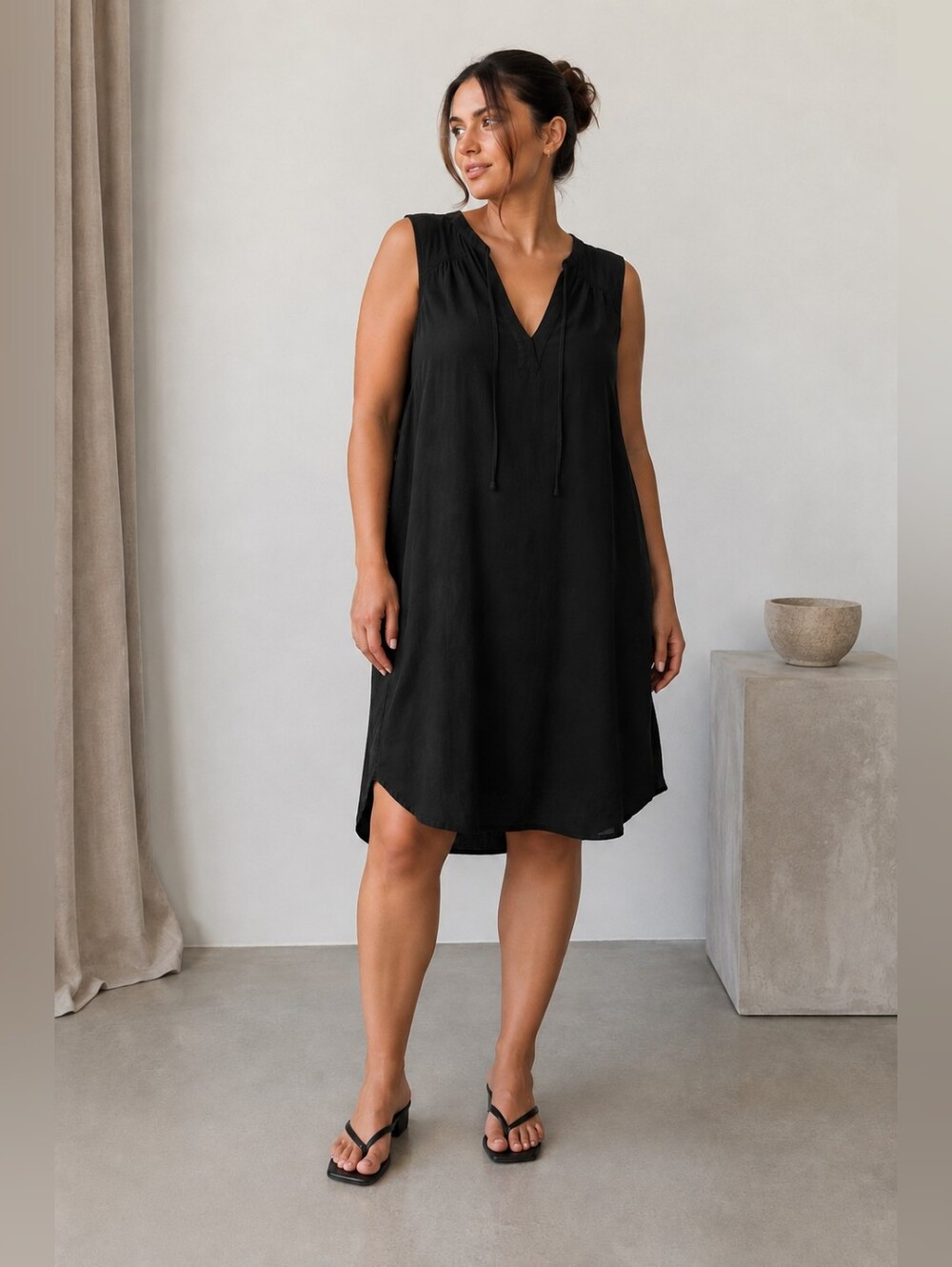 Old Navy Women's Black V-Neck Sleeveless Swim Cover-Up Dress